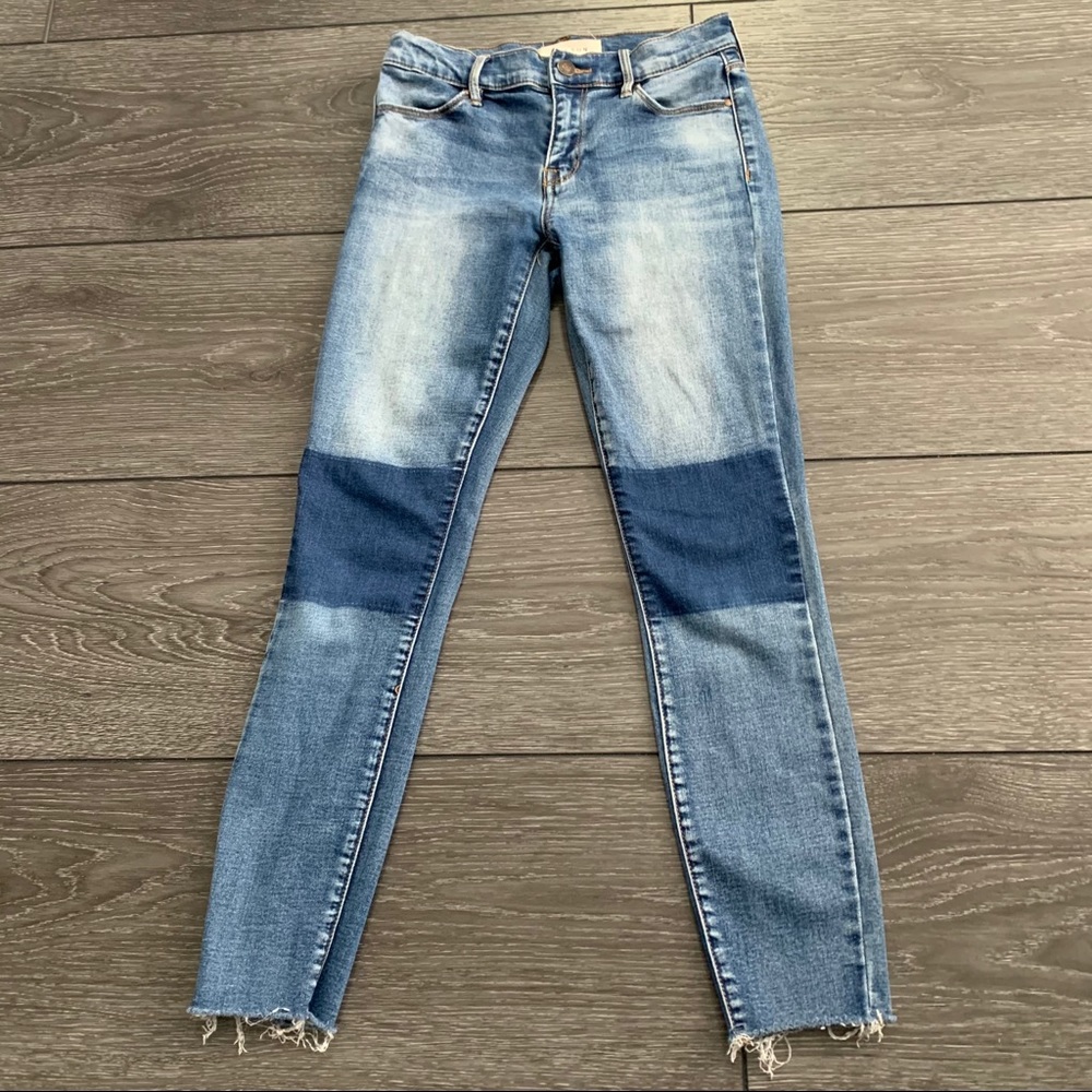 PacSun blue knee patched super stretch jeans